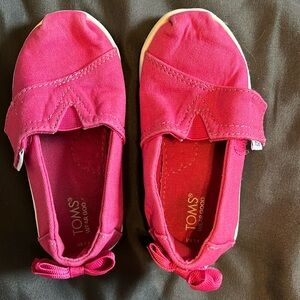 Toms Pink Bow Toddler Shoes